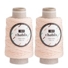 yarna 샤블리 콘사 뜨개실 100g, 105 크림피치, 2개
