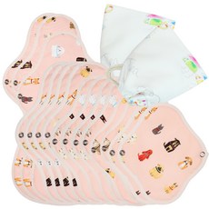 WIZLLY 布衛生棉 初經準備組合 狗狗粉紅, 1套