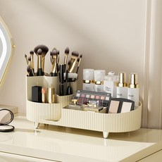 EVER HOUSE 桌上型大容量化妝品收納整理盒, 象牙白, 1個