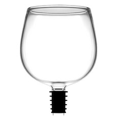 발룬피니 내열유리 병나발 와인잔 컵, 500ml, 1개