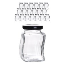 首爾包裝 波浪玻璃瓶 黑色瓶蓋, 20個, 190ml