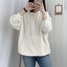 DAKUANG 女款寬版素色連帽長袖衛衣 D09DKA_YO3100