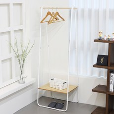 21C Trend 立式木質鋼製層架衣架, 木質 + 白色