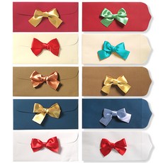 經典色彩緞帶紅包袋 橫式5入 + 直式5入 套組, 隨機出貨, 1SET_KOR