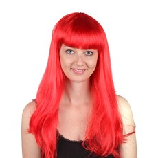 長直髮假髮, 紅色的, 1個