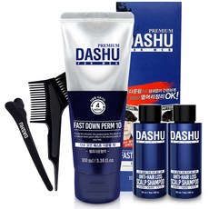 DASHU 男士順髮膏套組，Fast Down Perm 10，防脫髮洗髮精，附梳子, 1組
