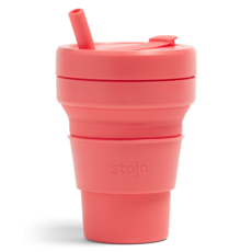 stojo 彩色摺疊矽膠杯, 珊瑚