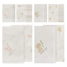 BABY&I 竹纖維印花手帕 圖案12入 + 素色8入組