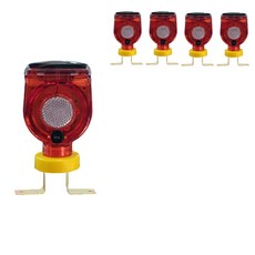 太陽能危險警示燈 圓桶用, 5個