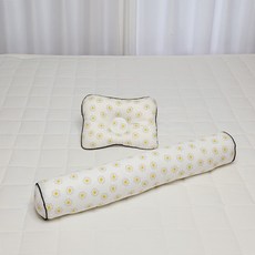 아띠블랑 유아용 순면 짱구베개 + 꿀잠 바디필로우 세트, 해피플라워