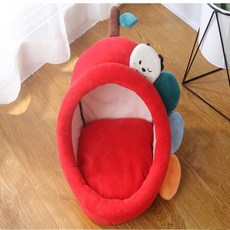 룻츠 고양이 레드 애플 쿠션, 빨간색, 1개