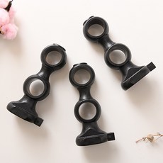 35mm窗簾桿雙層支架, 黑色, 3個