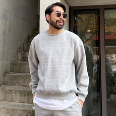 파이브라지 남성용 빅사이즈 기모 트레이닝 오버핏 맨투맨