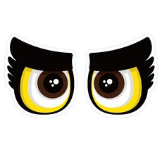 뭉키데코 고휘도 안전거리유지 반사스티커 대형 힘찬부엉이, 혼합색상, 1세트