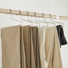 HANSSEM 線條防滑褲子衣架 1層, 30個, 乳白色