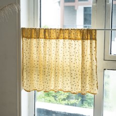 Ruby Coco可愛廚房半遮簾 集束型, 黃色的