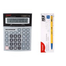 모나미 계산기 MC-151 + 153 볼펜 1.0 12p, 블루(볼펜) + 그레이(계산기), 1개