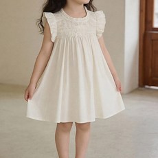 유블리 아동용 도라킨 어깨 프릴 러블리 원피스