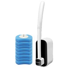 BangJiaShi 幫家適 壁掛馬桶刷組 附一次性馬桶刷頭 海洋8個, 黑色, 1組