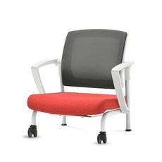 체어포커스 슬라이딩 좌식의자 C530, 화이트(팔걸이) + 블랙(등받이) + 고급 레드(방석), 1개