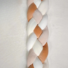 Happy Mine 柔軟溫暖麻花捲床圍 1m, 白色 + 象牙白 + 棕色