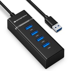 구스페리 USB 3.0 4포트 멀티허브 무전원, 블랙, 1개