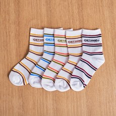OUTDOOR PRODUCTS 兒童俏皮條紋中筒襪5雙組