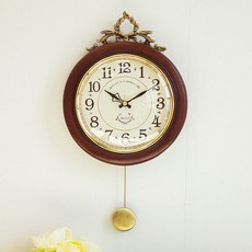 레트로 저소음 엔틱원형 추시계 kdyg039, 브라운