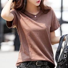 마더브띠 여성용 통기성 기본 베이직 브이넥 반팔티