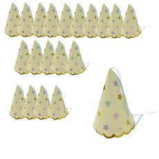 파티쇼 마카롱 파티 고깔 모자 소형, 옐로우, 20개