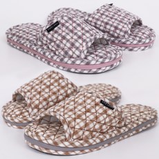 LIFE LANCE 三層氣墊棉質防樓層噪音靜音室內拖鞋, 1套, 棕色, 灰色