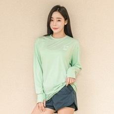 TUBE TREE 女款寬鬆版型指洞基本款防曬泳衣上衣 + 梭織多功能短版防曬泳褲套裝 BE8204PA