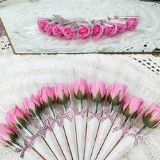 노블리 비누꽃 한송이 장미, 핑크, 10개