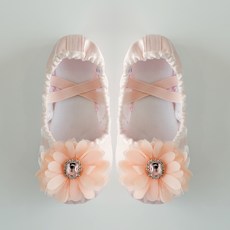 女童祖母綠緞面芭蕾舞鞋