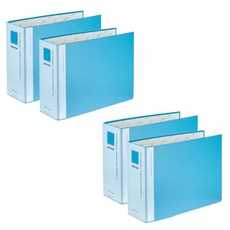 ECO Chungwoon 管式活頁夾組 2孔 A4 4 x 7 cm 2入 + 6 x 7cm 2入, 天空藍, 1套