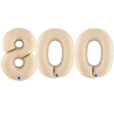 GRABO BALLOONS 大號銀箔數字氣球 800, 1套, 奶油色