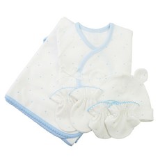 babybear 嬰兒愛心點點肚衣+手套+腳套+包巾+帽子