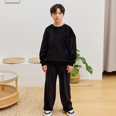 Uravi 兒童Dora毛絨大學T長袖T恤 + Baron鬆緊帶寬版長褲上下裝套裝