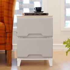 보노하우스 라노보 우드상판 서랍장, 그레이, 2단