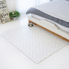 삼바텍 양면 PVC 유아놀이방매트, 헤링본화이트