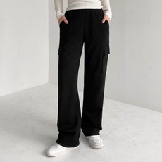 Planday 女款寬版鬆緊腰工裝運動長褲