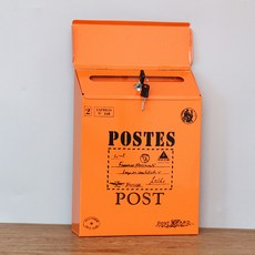 Bluefog 壁掛式鐵製附鎖信箱, 11 橘色 字