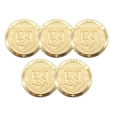 金屬高級重點西裝鈕扣 盾牌造型 21mm, 5個, 金色