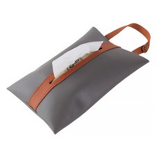 Market A 皮革配色面紙盒, 灰色