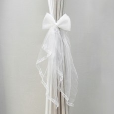 The One Home Deco 蕾絲緞帶窗簾綁帶 20 x 60 cm, 白色, 1個