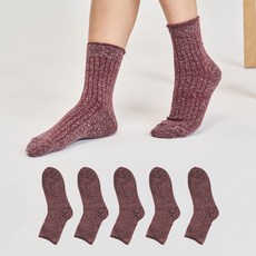 에이원패션 여성용 무압박 네프사 골지 미니 양말 5켤레 세트