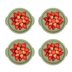 플레이팅 원형접시 4p 세트, 올리브그린, 단품, 1세트