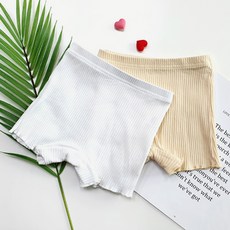 woojooi 女童羅紋荷葉邊安全褲2件組