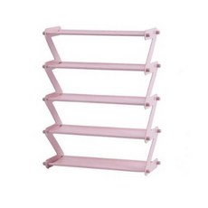 POPMINDS 折疊式窄空間鞋櫃室內拖鞋架5層 44.5 x 19 x 61cm, 粉紅色, 1個