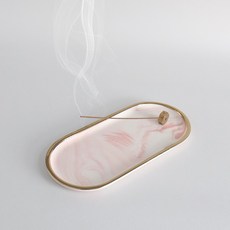 MORIANN 大理石圖案線香台組, 粉色的